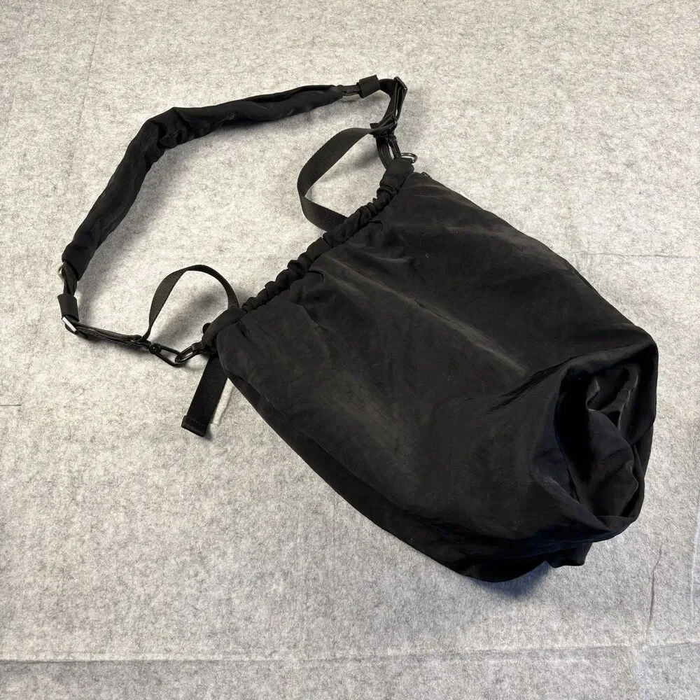 Cote & Ciel Black Nylon Zip Close Crossbody Bag Backpack Adjustable Strap Pocket